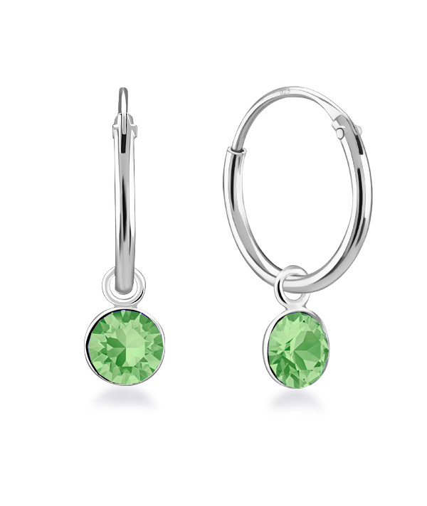 925 Sterling silver hoop with hanging.