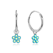 925 Sterling silver hoop with hanging.