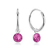 925 Sterling silver hoop with hanging.