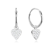 925 Sterling silver hoop with hanging.