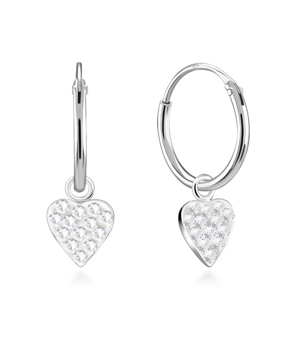 925 Sterling silver hoop with hanging.