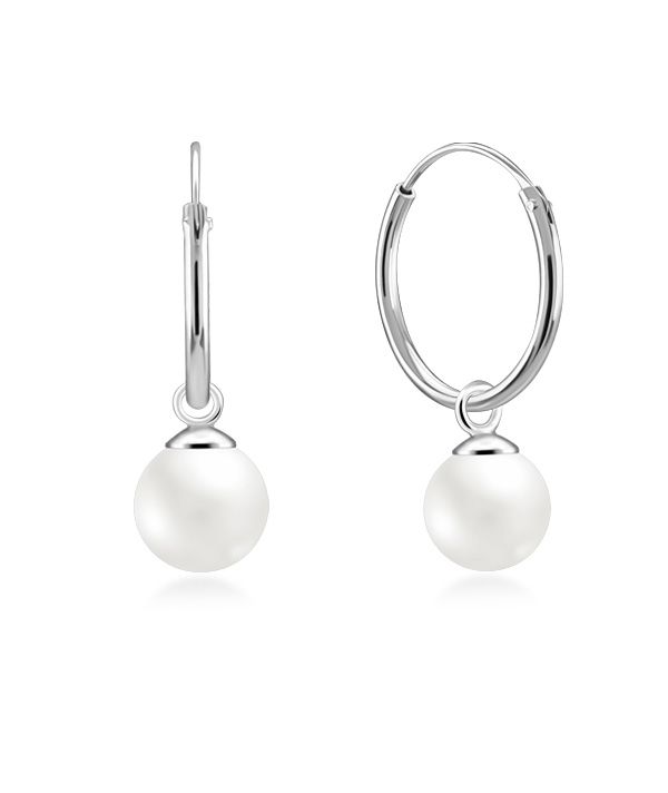 925 Sterling silver hoop with hanging.