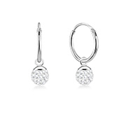 925 Sterling silver hoop with hanging.