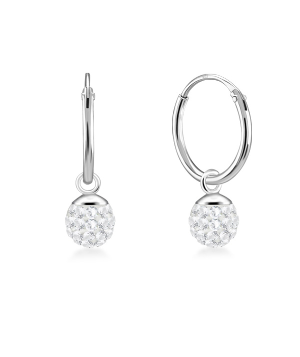 925 Sterling silver hoop with hanging.