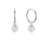 925 Sterling silver hoop with hanging.