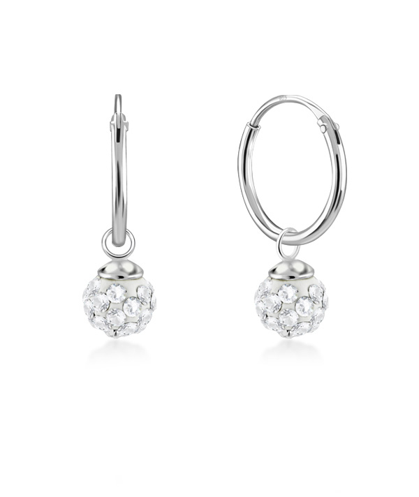 925 Sterling silver hoop with hanging.