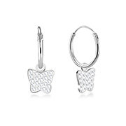 925 Sterling silver hoop with hanging.