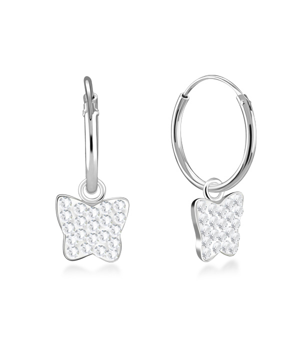 925 Sterling silver hoop with hanging.