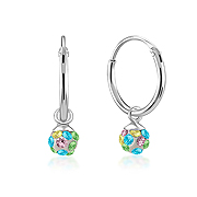 925 Sterling silver hoop with hanging.