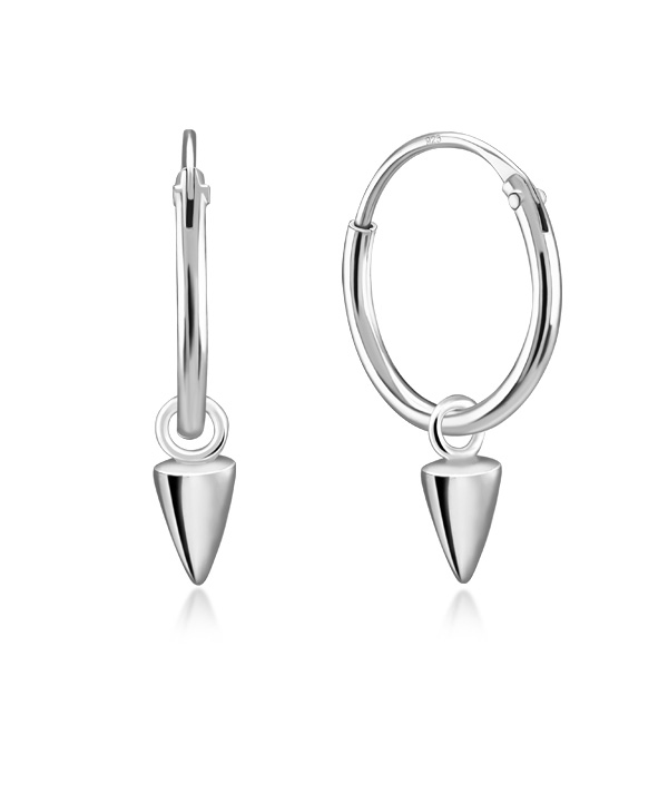 925 Sterling silver hoop with hanging.
