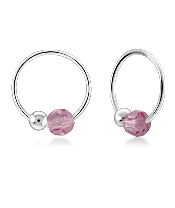 925 Sterling silver hoop with hanging.