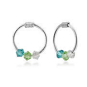 925 Sterling silver hoop with hanging.