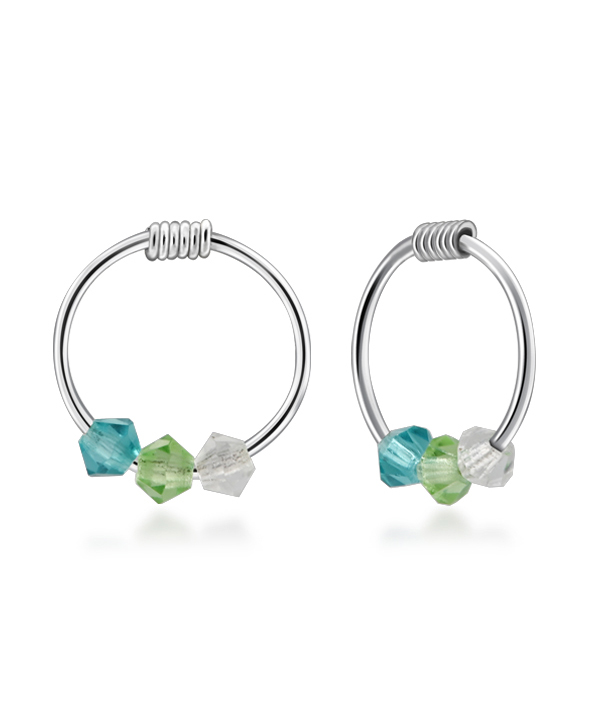 925 Sterling silver hoop with hanging.