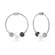 925 Sterling silver hoop with hanging.