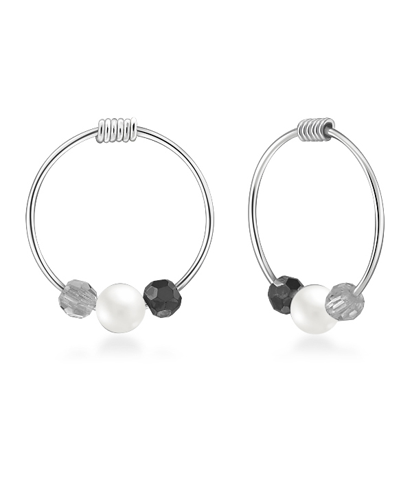 925 Sterling silver hoop with hanging.