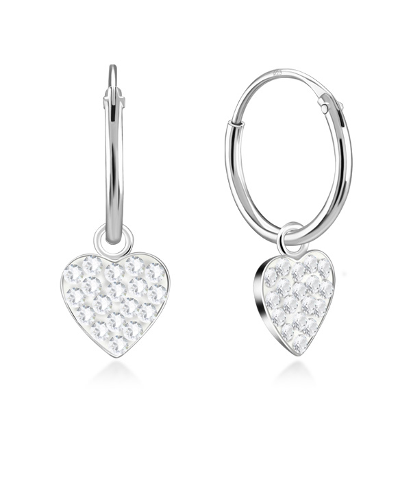 925 Sterling silver hoop with hanging.