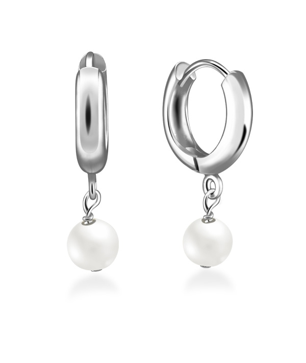 925 Sterling silver hoop with hanging.