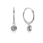 925 Sterling silver hoop with hanging.