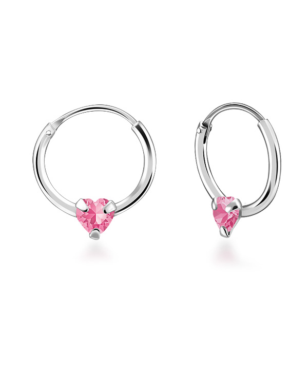 925 Sterling silver hoop with hanging.