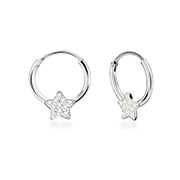 925 Sterling silver hoop with hanging.