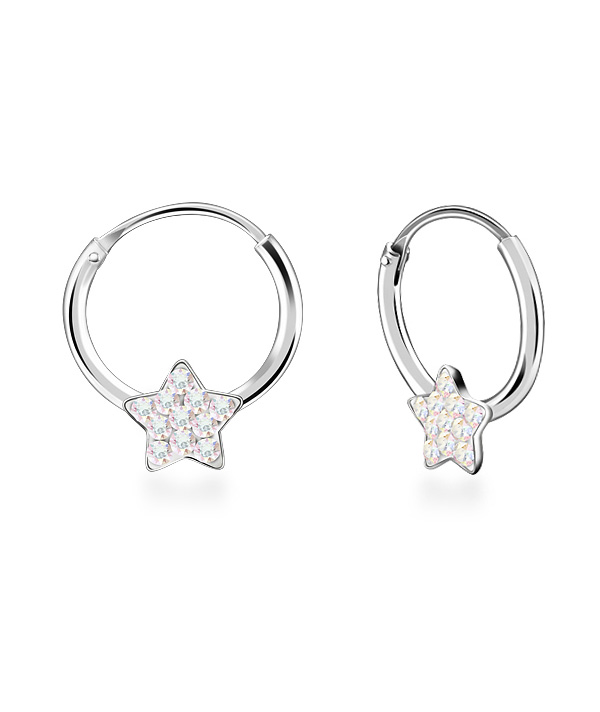 925 Sterling silver hoop with hanging.