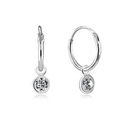 925 Sterling silver hoop with hanging.