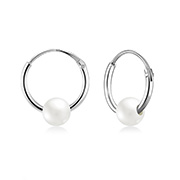 925 Sterling silver hoop with hanging.