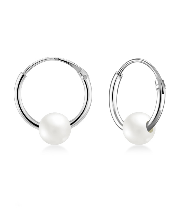 925 Sterling silver hoop with hanging.
