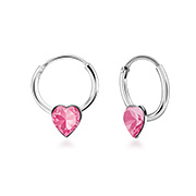 925 Sterling silver hoop with hanging.