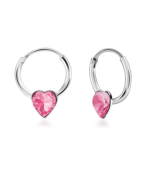 925 Sterling silver hoop with hanging.