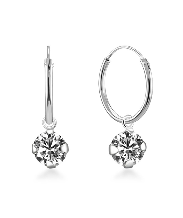 925 Sterling silver hoop with hanging.