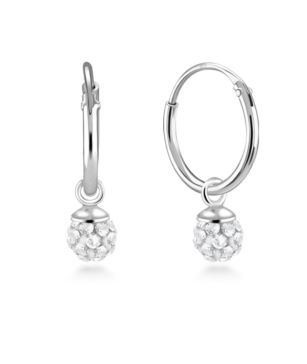 925 Sterling silver hoop with hanging.