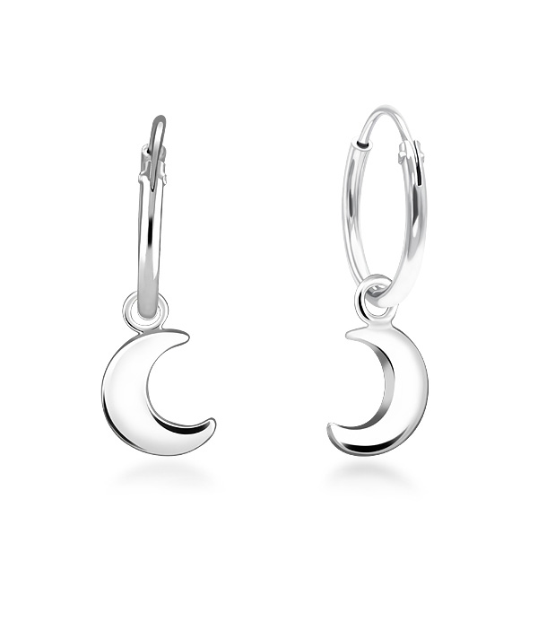 925 Sterling silver hoop with hanging.