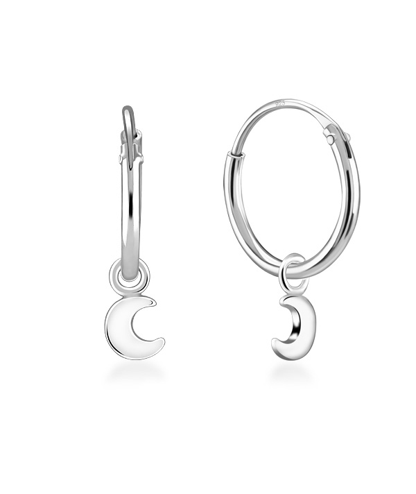 925 Sterling silver hoop with hanging.