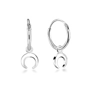 925 Sterling silver hoop with hanging.