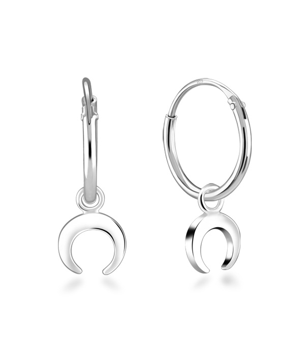 925 Sterling silver hoop with hanging.