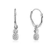 925 Sterling silver hoop with hanging.