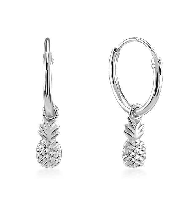 925 Sterling silver hoop with hanging.