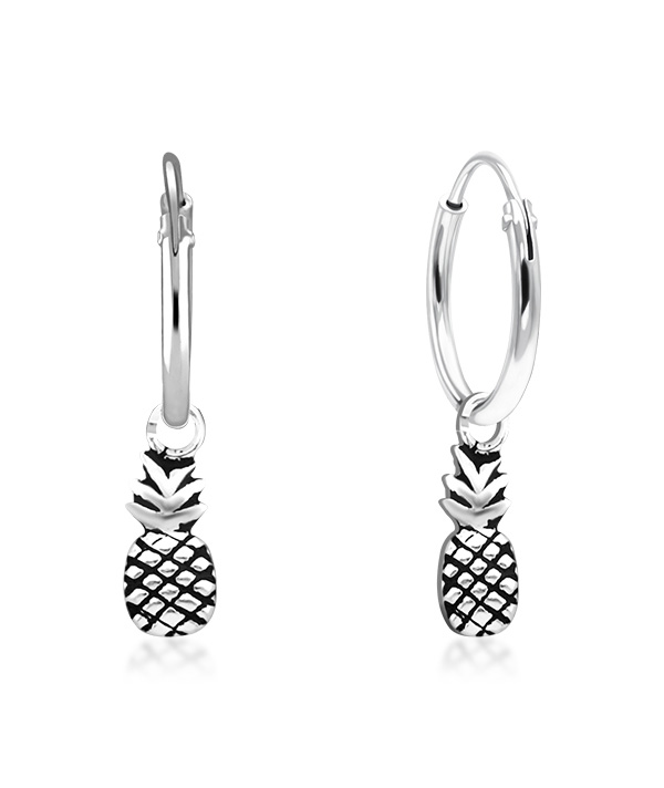 925 Sterling silver hoop with hanging.
