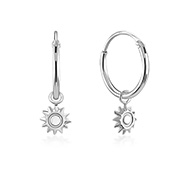 925 Sterling silver hoop with hanging.