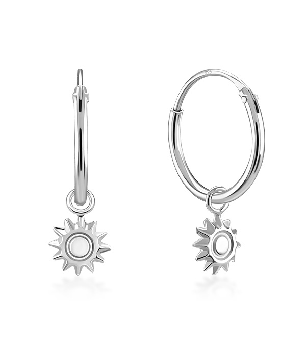 925 Sterling silver hoop with hanging.