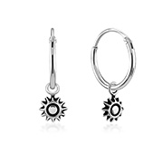 925 Sterling silver hoop with hanging.