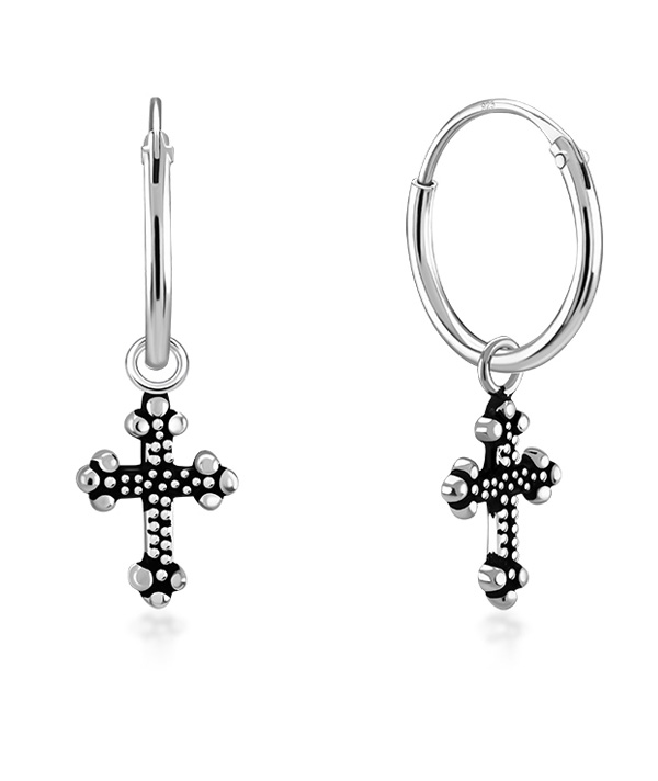925 Sterling silver hoop with hanging.