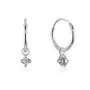 925 Sterling silver hoop with hanging.