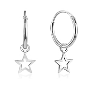 925 Sterling silver hoop with hanging.