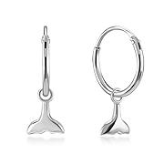 925 Sterling silver hoop with hanging.