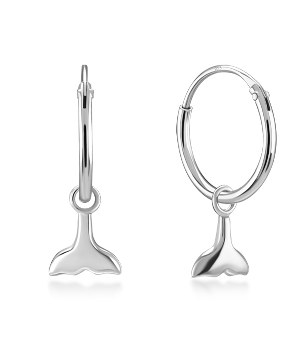 925 Sterling silver hoop with hanging.