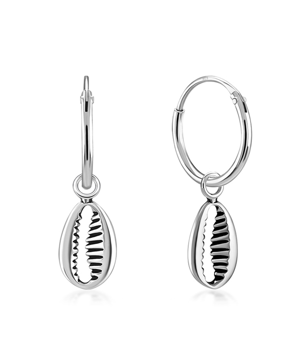 925 Sterling silver hoop with hanging.