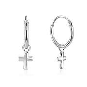925 Sterling silver hoop with hanging.