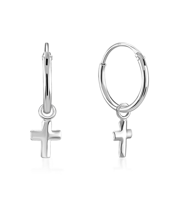925 Sterling silver hoop with hanging.